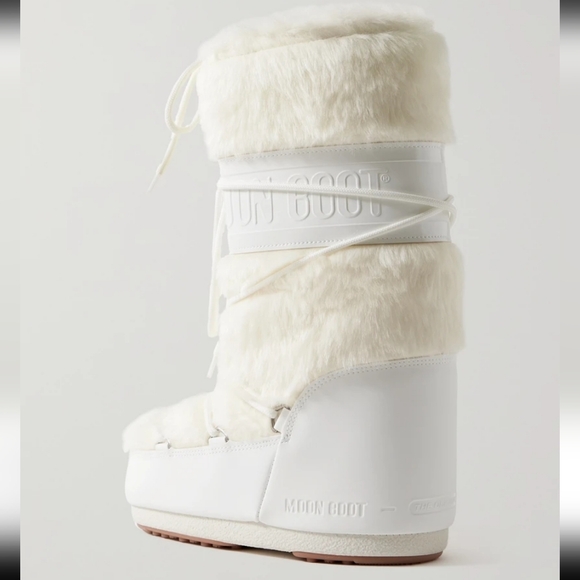 Moon Boot Tall Icon Faux Fur Boot White Cream Moon Boots Fur Snow Boots - Picture 4 of 8